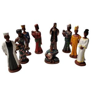 Vintage African Figurines (9 Pieces)